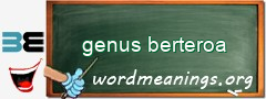 WordMeaning blackboard for genus berteroa